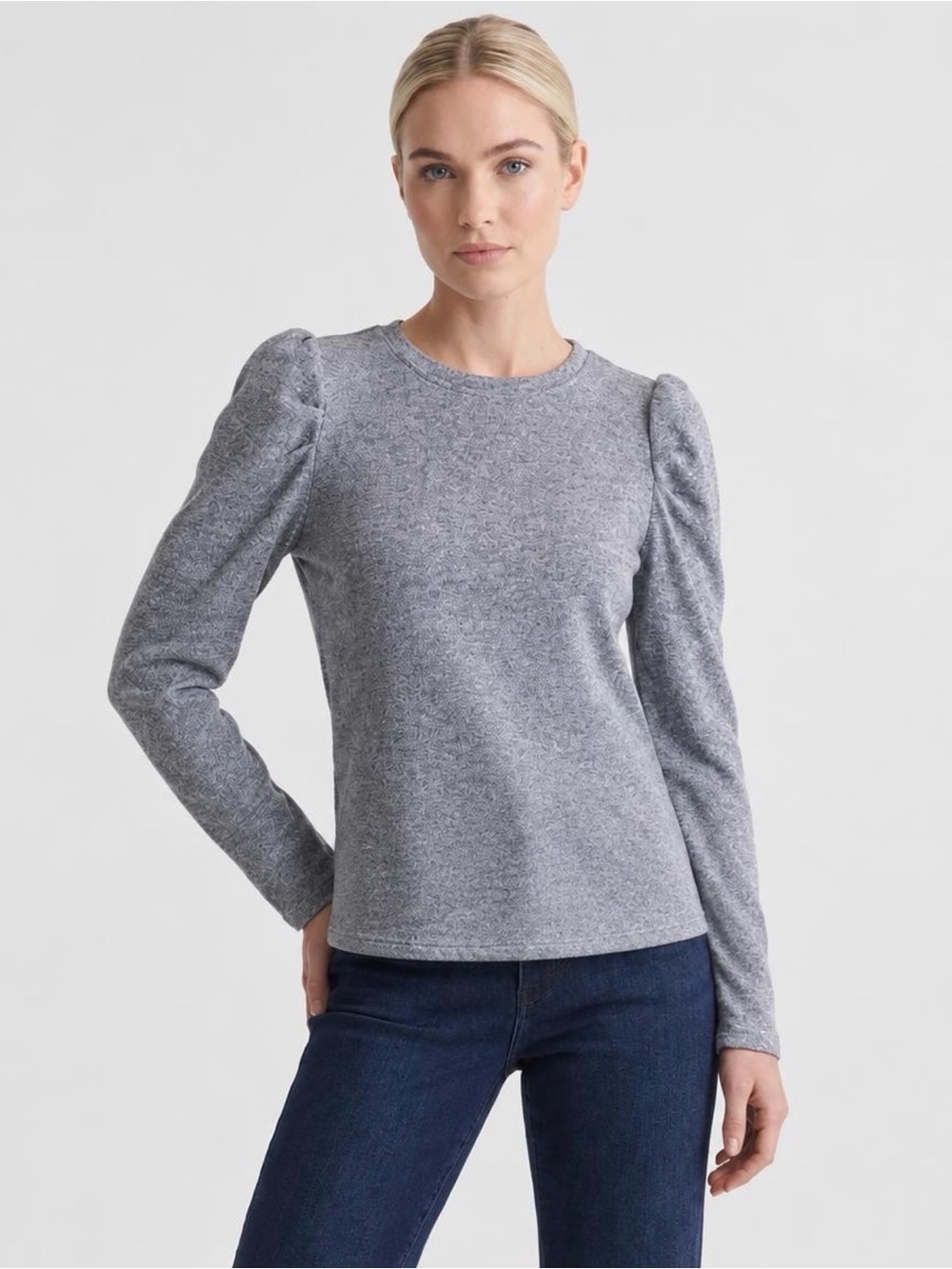 Les Serein Gray Shimmer Women's Top Medium